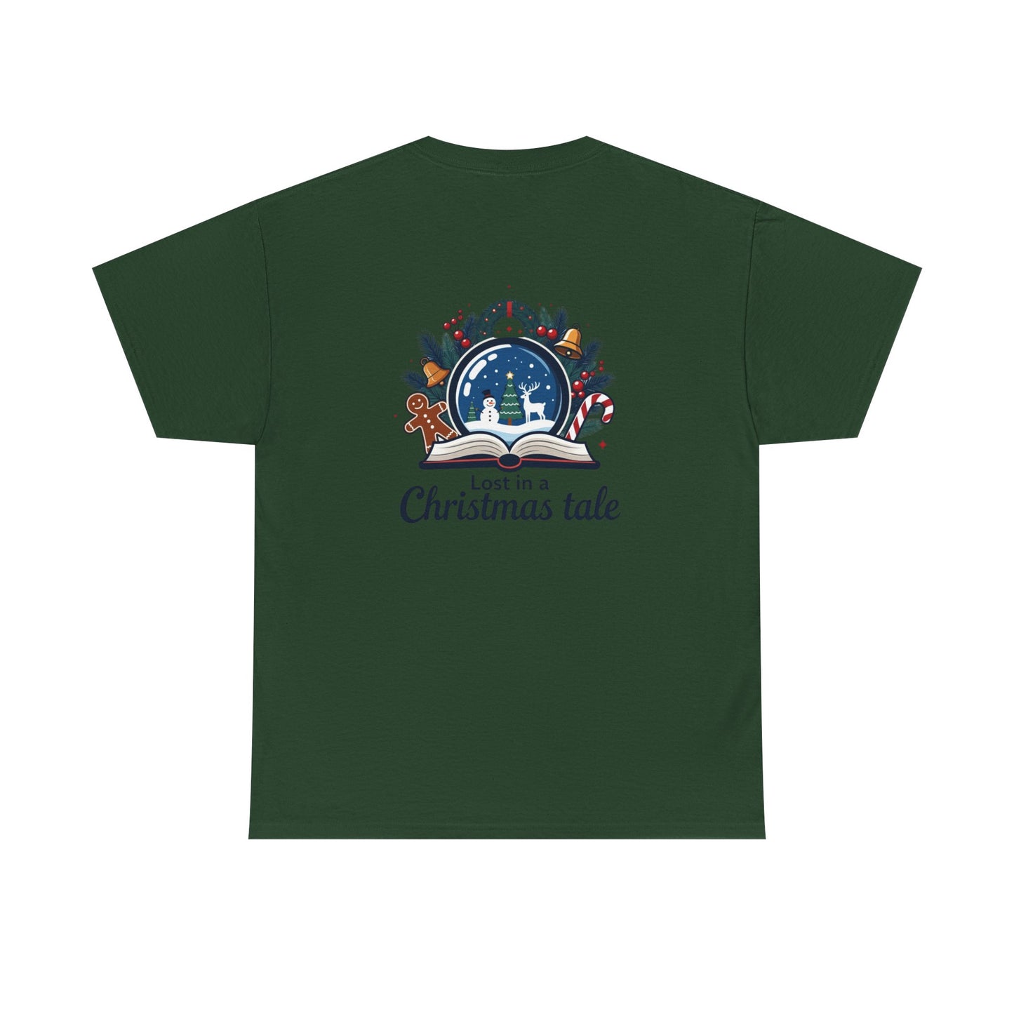 Christmas Tee — "Lost in a Christmas Tale" Snow Globe Graphic Shirt