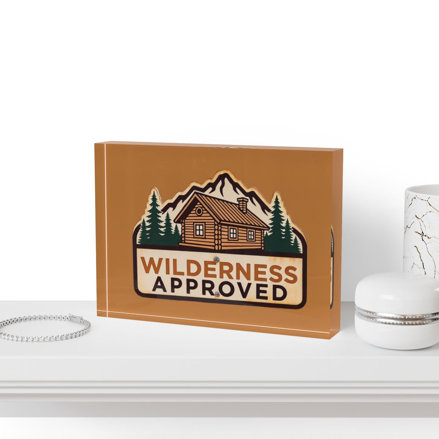 Wilderness Approved Photo Block - Rustic Cabin Wall Decor