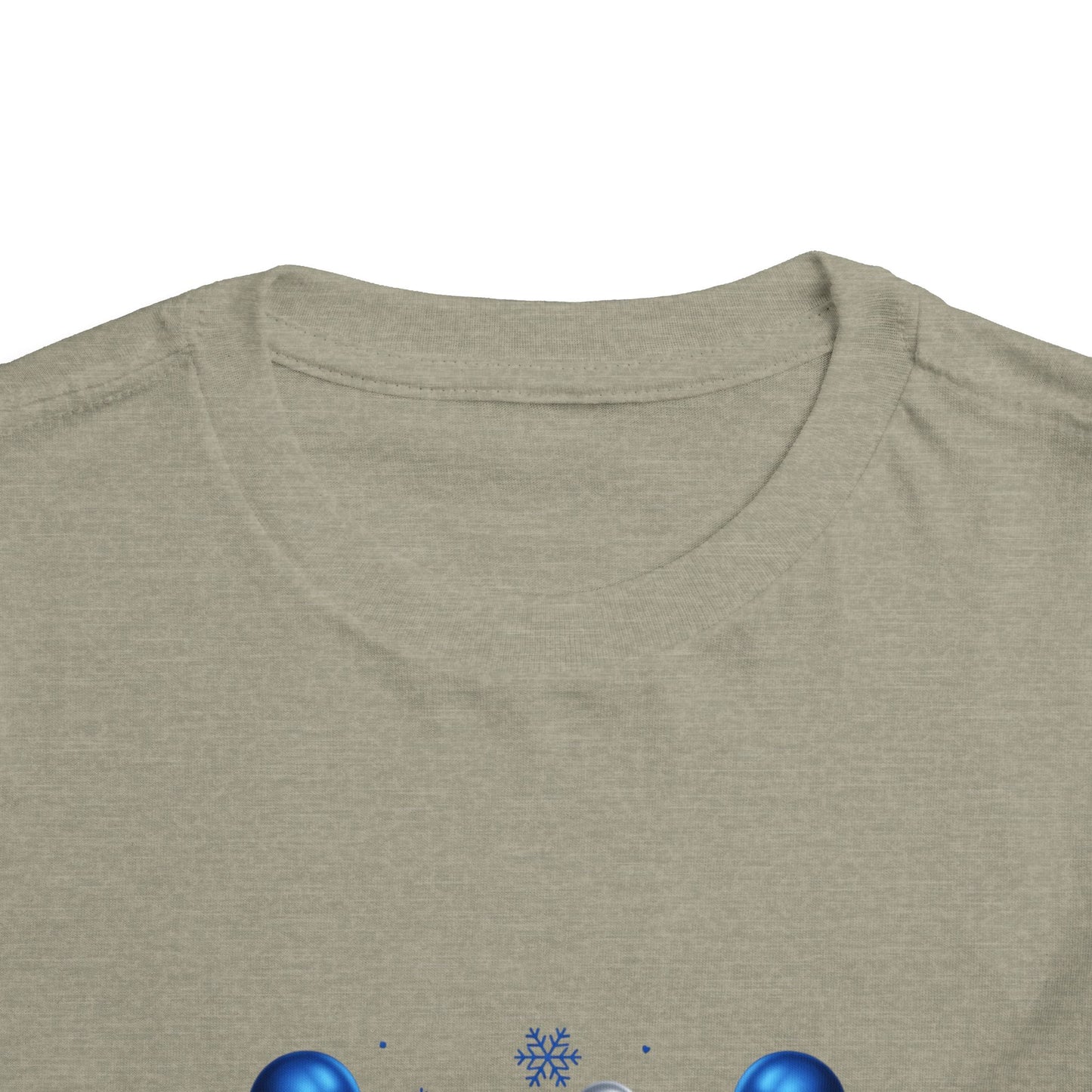 Toddler Tee — Merry Christmas 2025 Blue & Silver Balloon Design