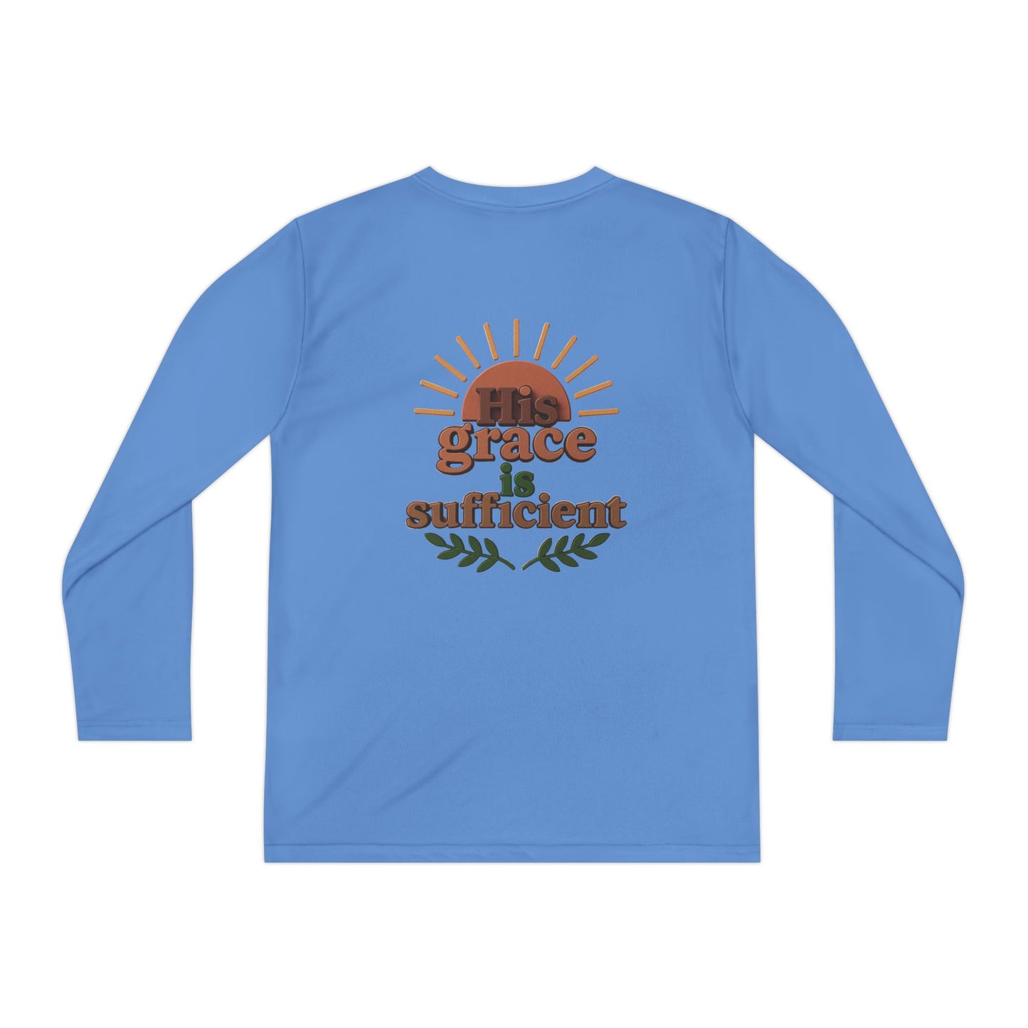 Youth Long Sleeve Tee - 'His Grace is Sufficient' Inspirational Shirt