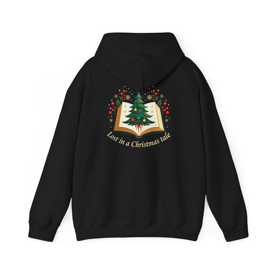 Christmas Tale Hoodie - "Lost in a Christmas Tale" Holiday Book & Tree Sweatshirt