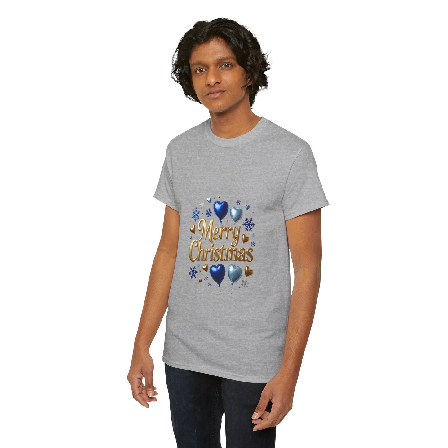 Merry Christmas Blue Hearts T-Shirt