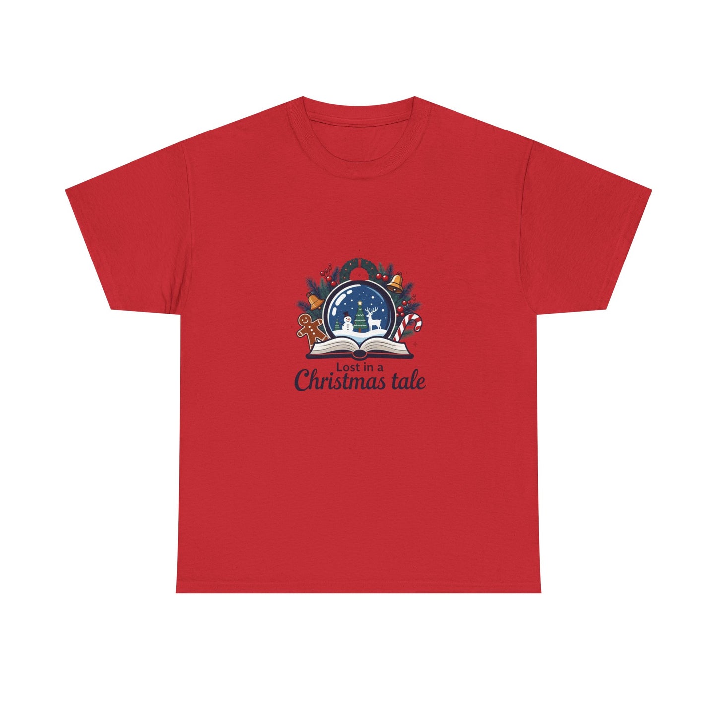 Christmas Tee — "Lost in a Christmas Tale" Snow Globe Graphic Shirt