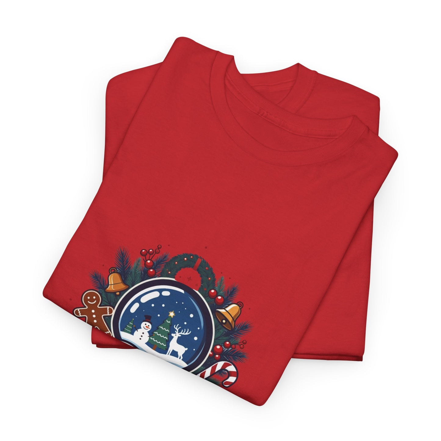 Christmas Tee — "Lost in a Christmas Tale" Snow Globe Graphic Shirt