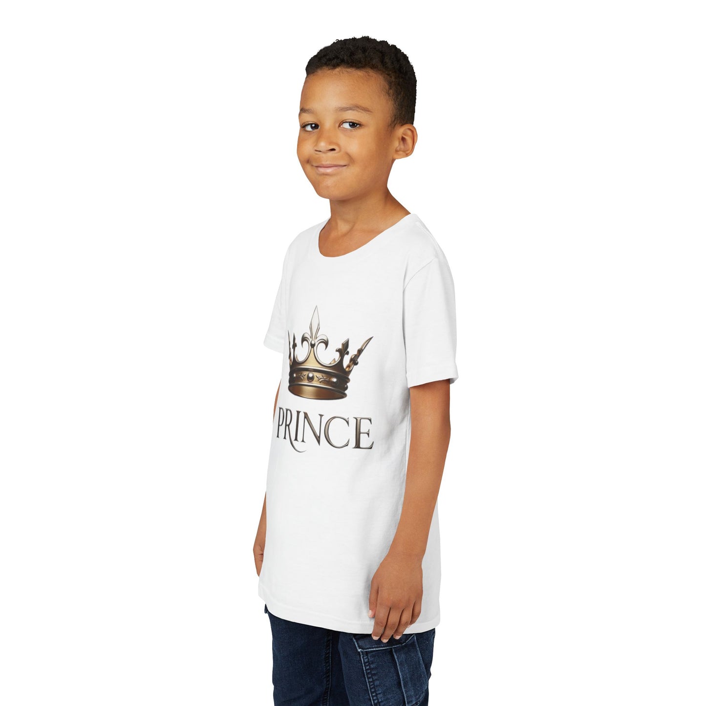 Youth Prince T‑Shirt – Gold Crown "Prince" Front & "The Royal Family" Back