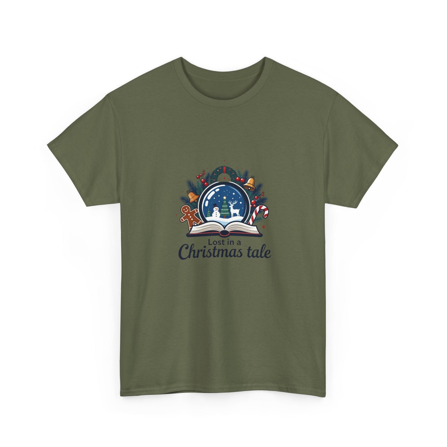 Christmas Tee — "Lost in a Christmas Tale" Snow Globe Graphic Shirt