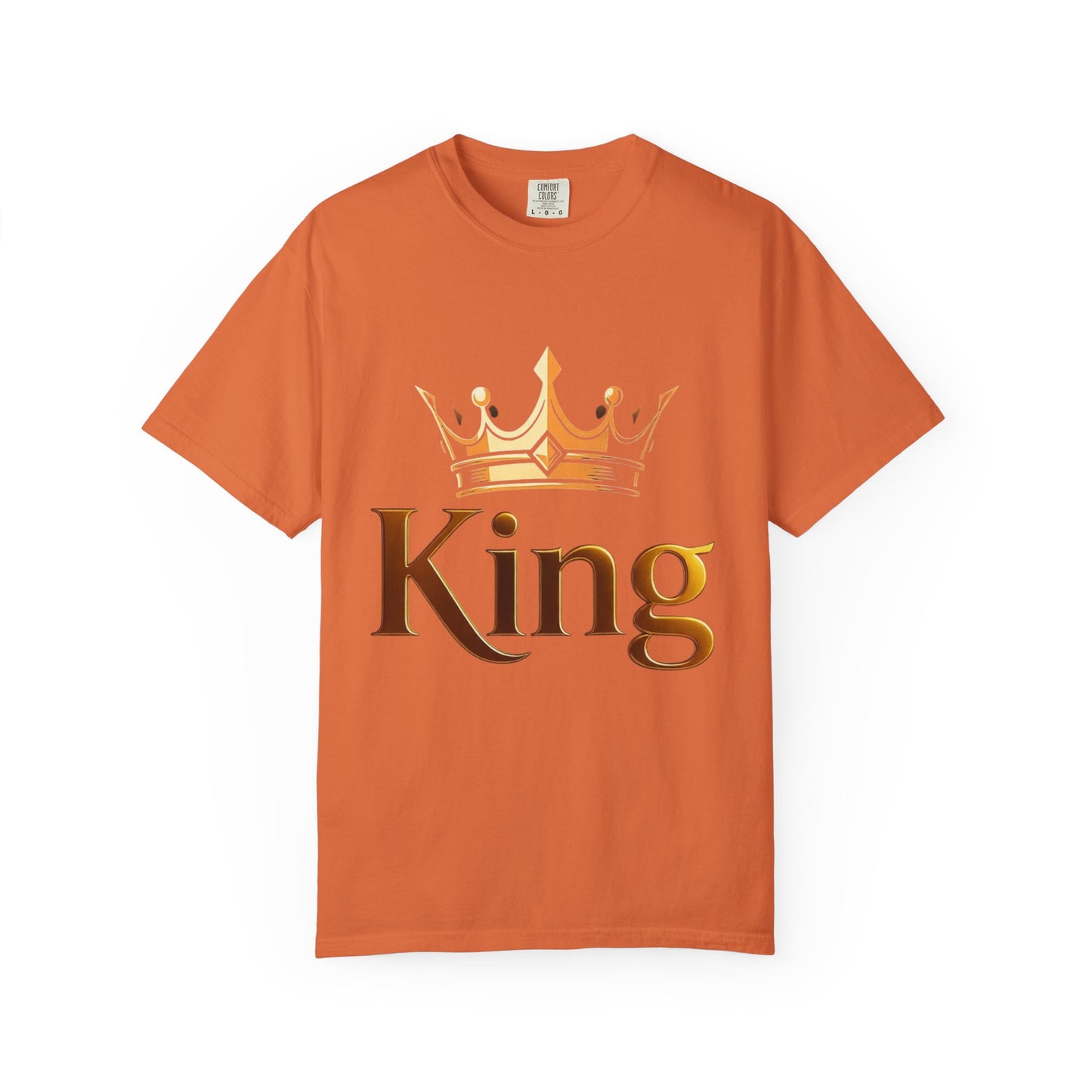 King Crown T-Shirt — Metallic Gold 'King' Graphic Tee