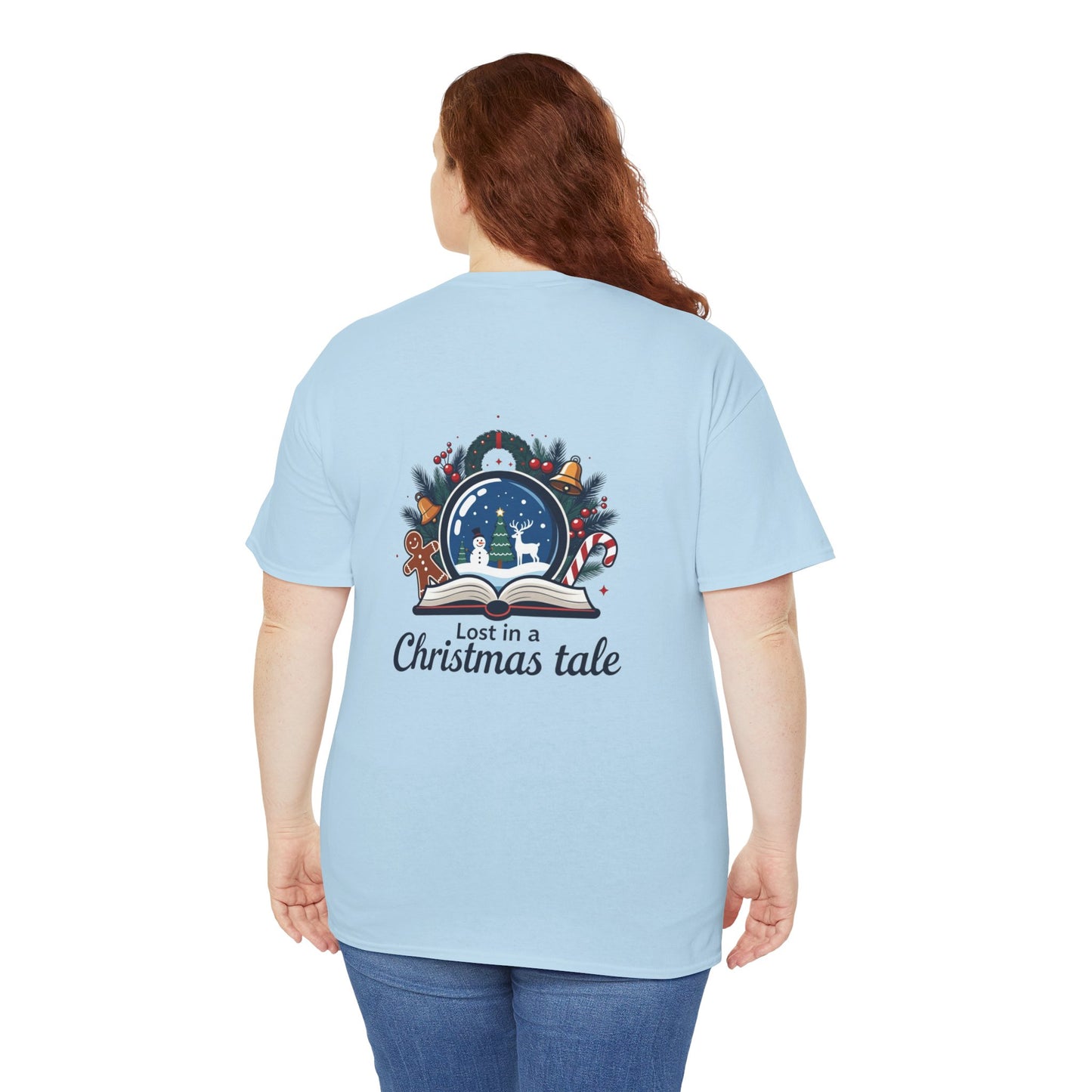 Christmas Tee — "Lost in a Christmas Tale" Snow Globe Graphic Shirt
