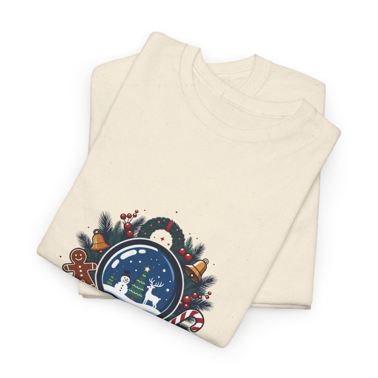 Christmas Tee — "Lost in a Christmas Tale" Snow Globe Graphic Shirt