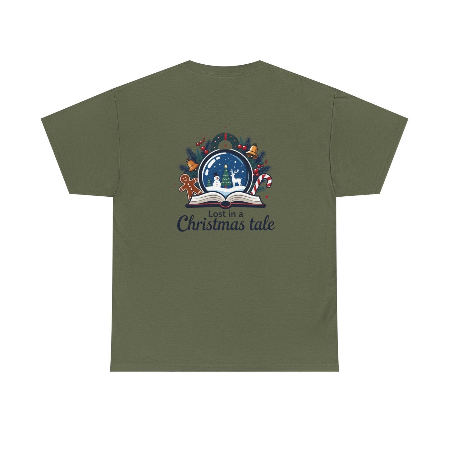 Christmas Tee — "Lost in a Christmas Tale" Snow Globe Graphic Shirt