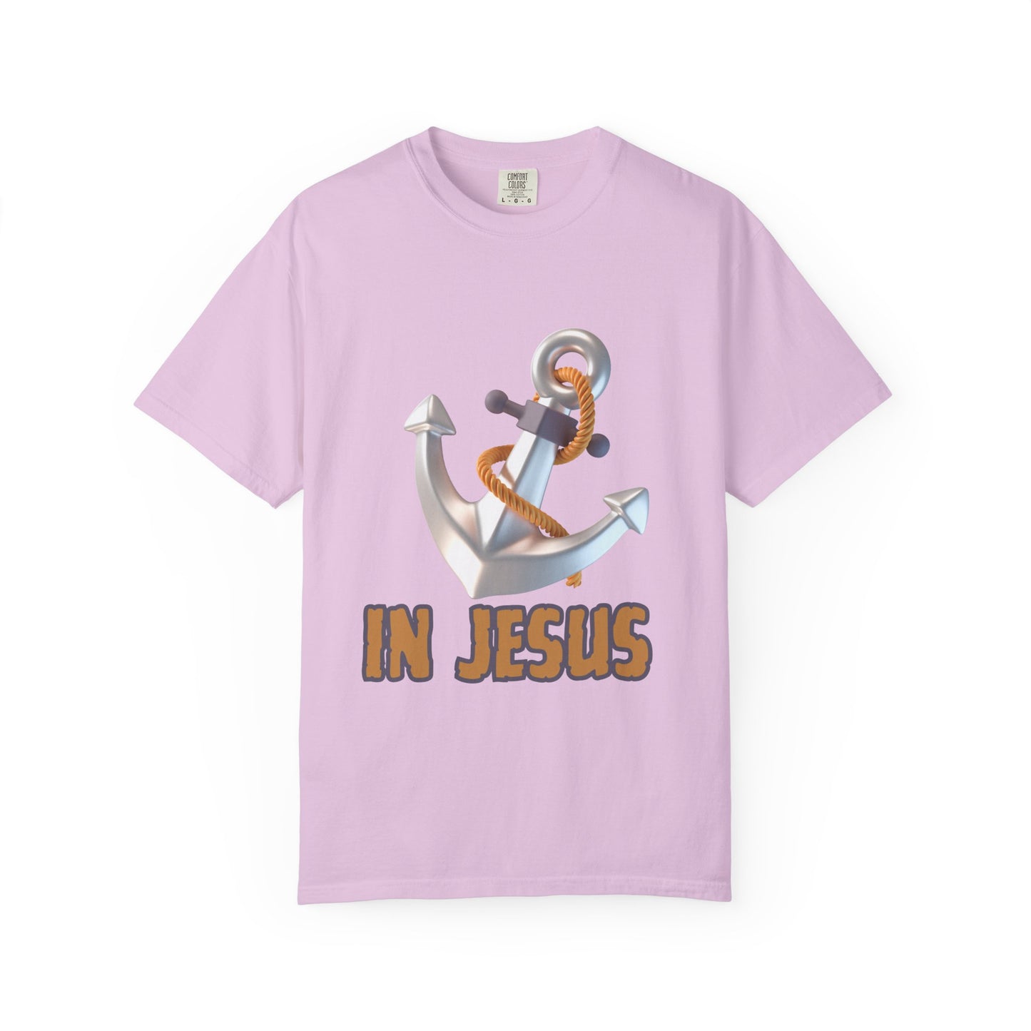 Faith-Inspired Unisex Garment-Dyed T-Shirt | 'In Jesus' Anchor Design