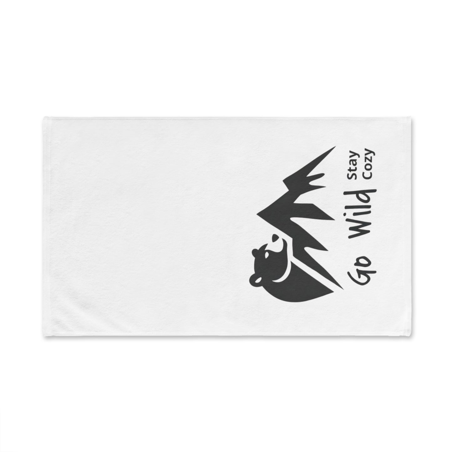 Go Wild Stay Cozy Hand Towel — Mountain Bear Camping Kitchen Towel