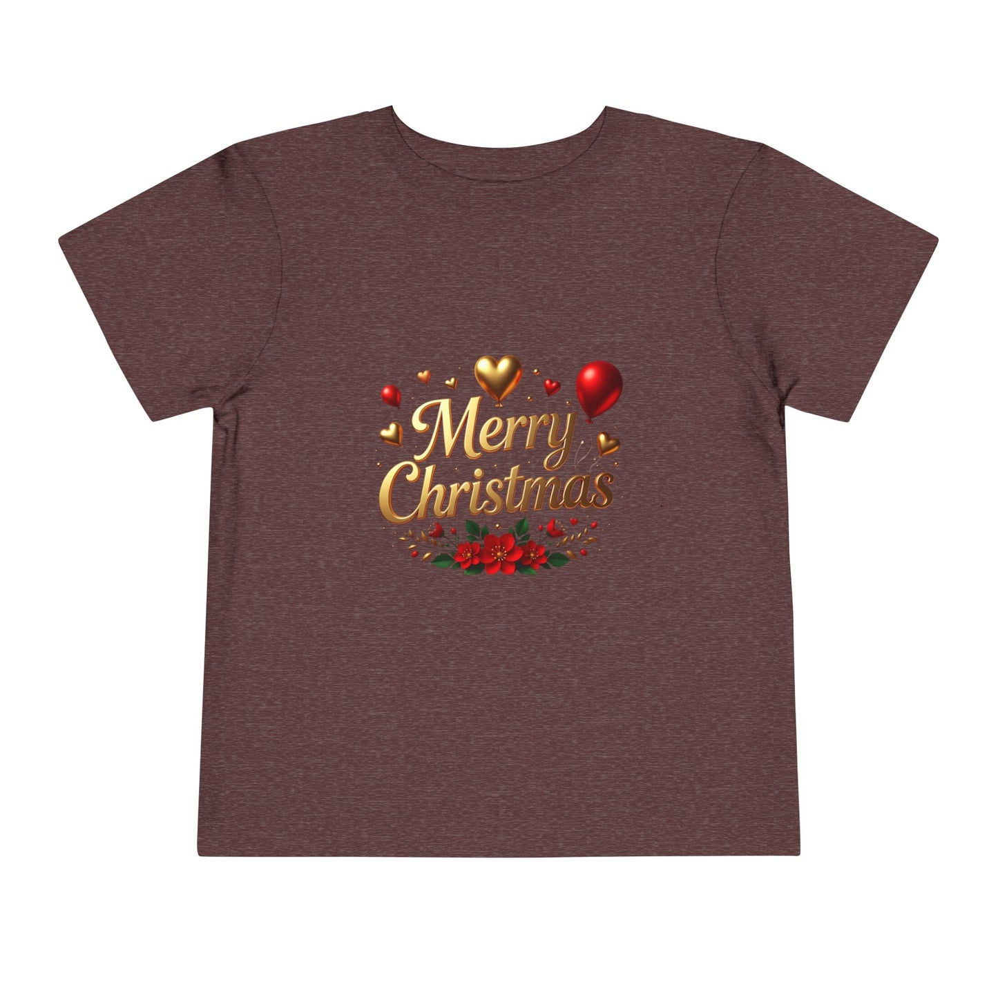 Merry Christmas Toddler Tee — Festive Gold Script Holiday Shirt