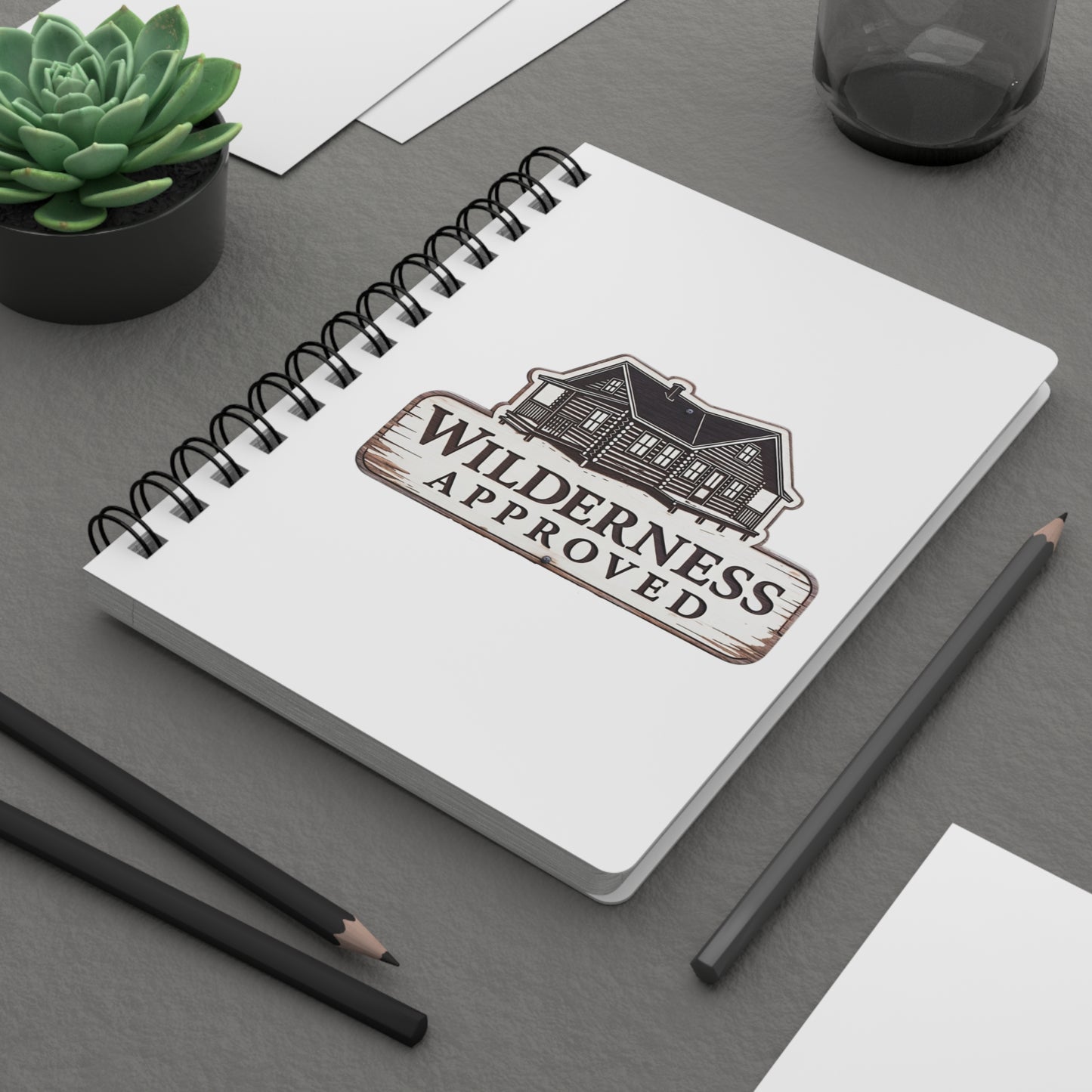 Wilderness Approved Spiral Journal — Cabin Logo Adventure Notebook