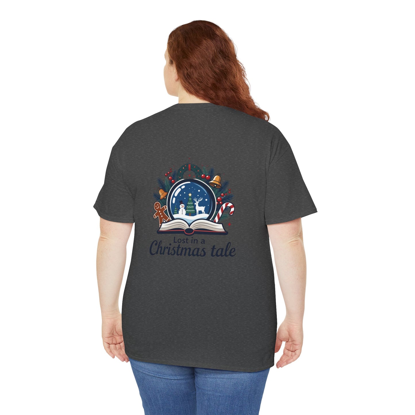 Christmas Tee — "Lost in a Christmas Tale" Snow Globe Graphic Shirt