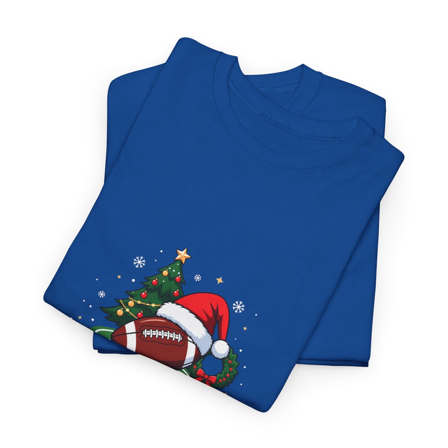 Christmas Football T-Shirt — "Spirits are bright, especially after that win" Holiday Tee