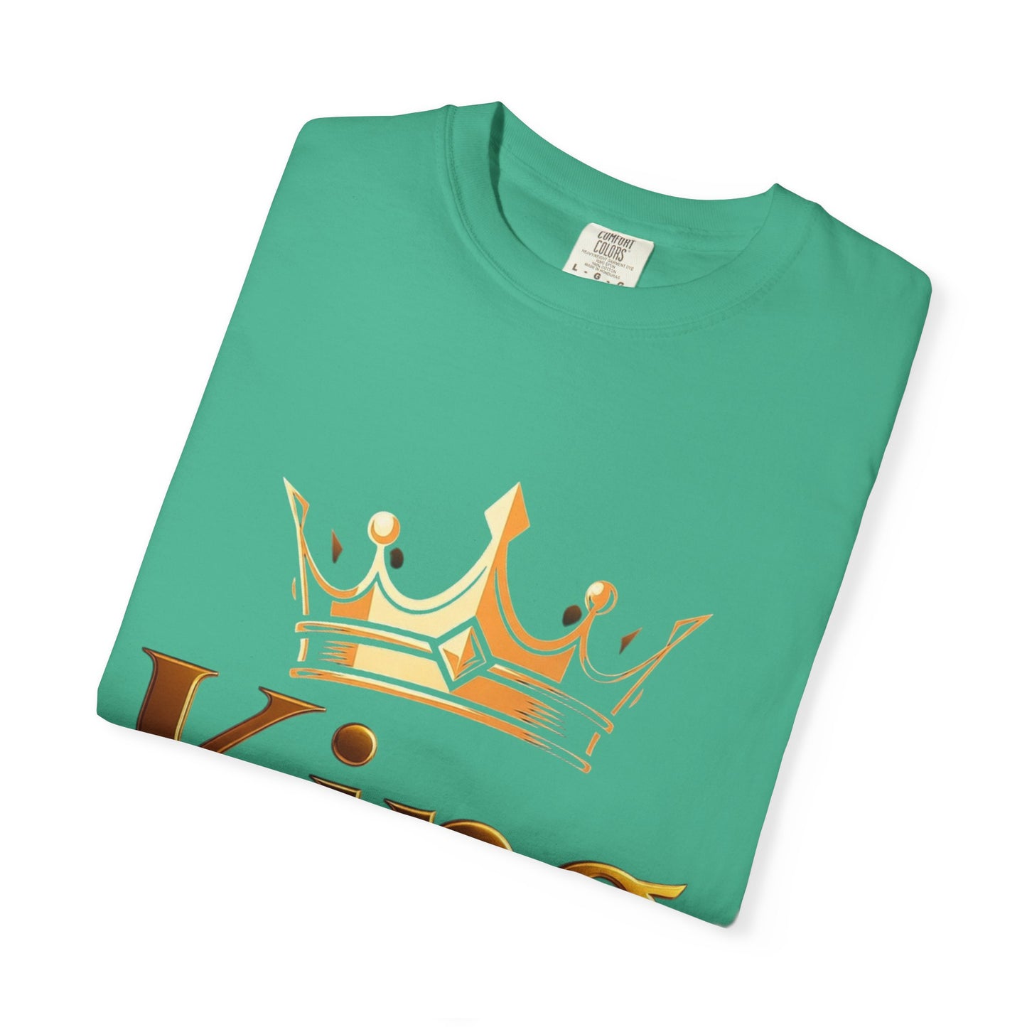 King Crown T-Shirt — Metallic Gold 'King' Graphic Tee