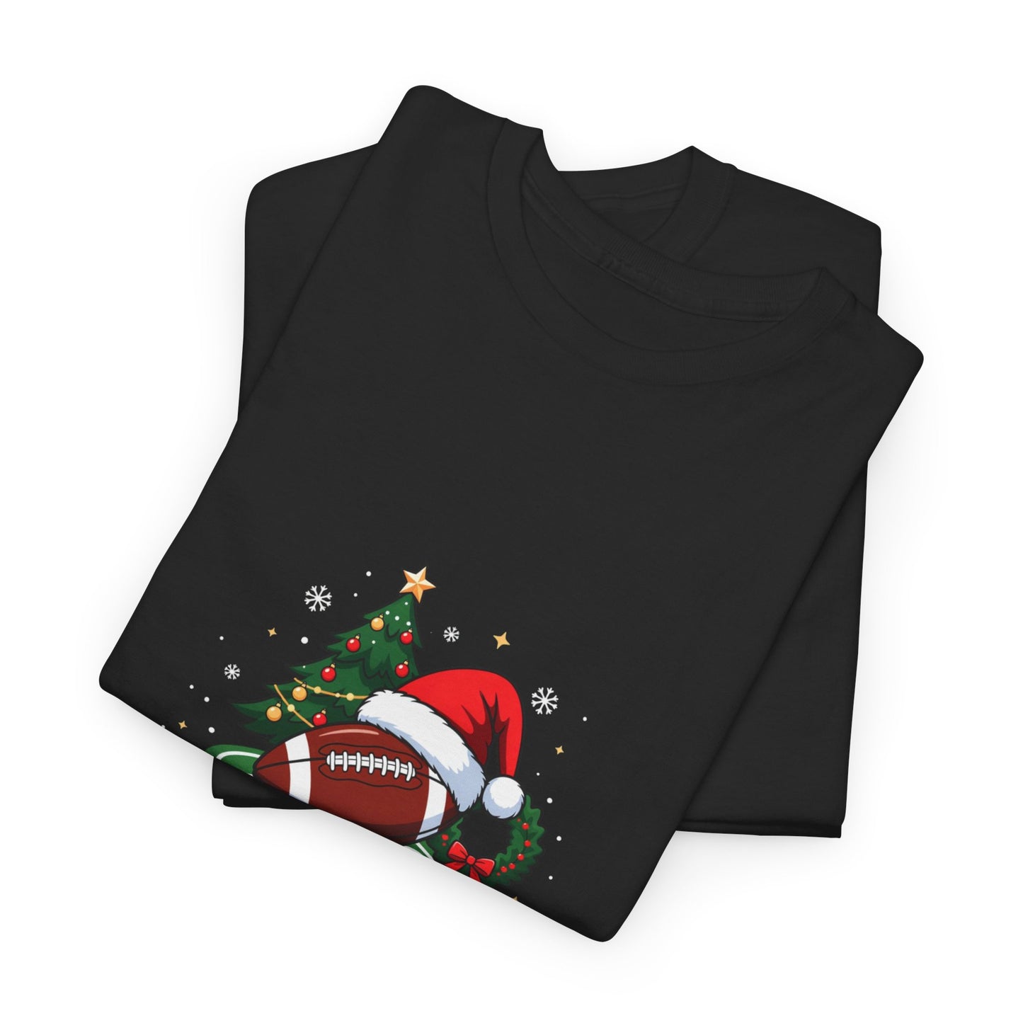 Christmas Football T-Shirt — "Spirits are bright, especially after that win" Holiday Tee