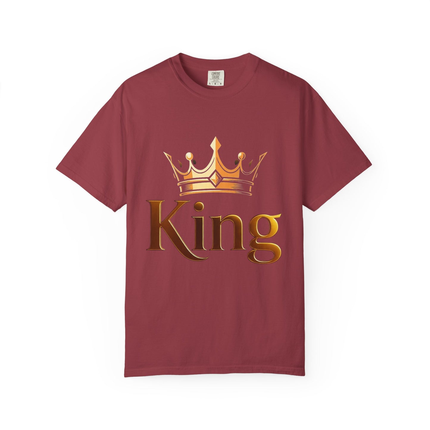 King Crown T-Shirt — Metallic Gold 'King' Graphic Tee