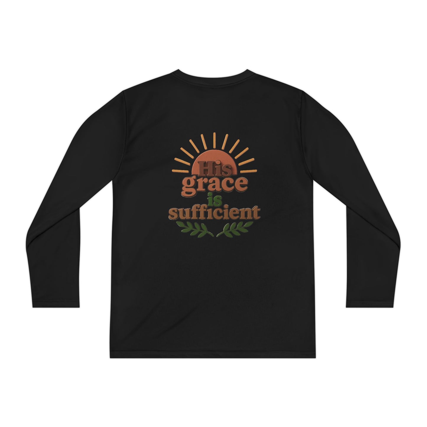 Youth Long Sleeve Tee - 'His Grace is Sufficient' Inspirational Shirt