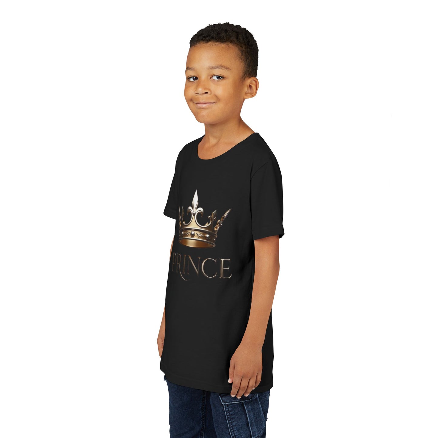 Youth Prince T‑Shirt – Gold Crown "Prince" Front & "The Royal Family" Back