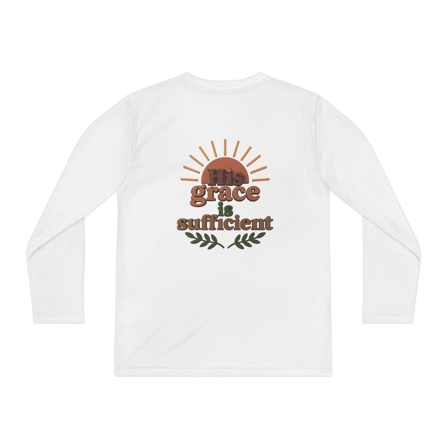 Youth Long Sleeve Tee - 'His Grace is Sufficient' Inspirational Shirt