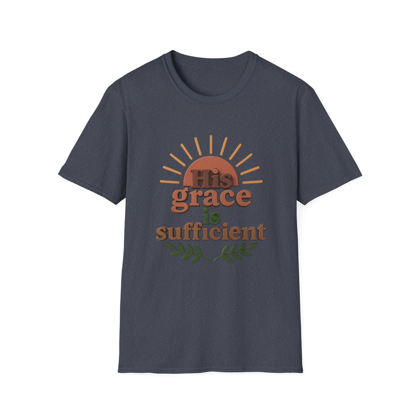 Inspirational Quote T-Shirt: 'His Grace is Sufficient' Unisex Softstyle Tee