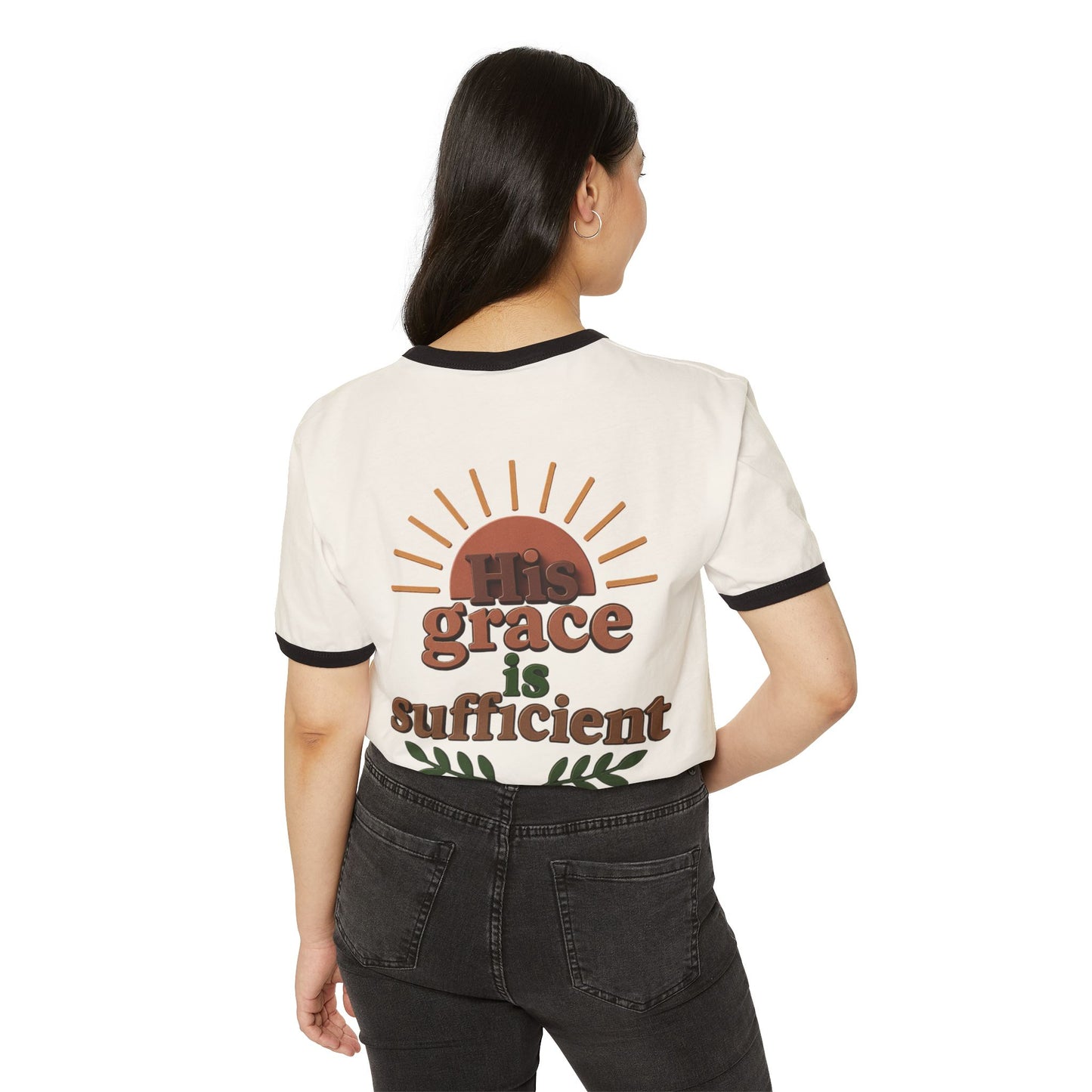 His Grace Is Sufficient Unisex Cotton Ringer T-Shirt