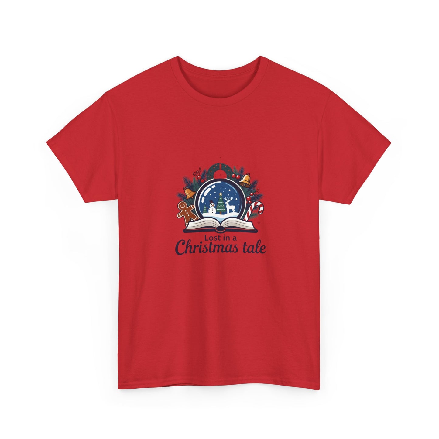 Christmas Tee — "Lost in a Christmas Tale" Snow Globe Graphic Shirt