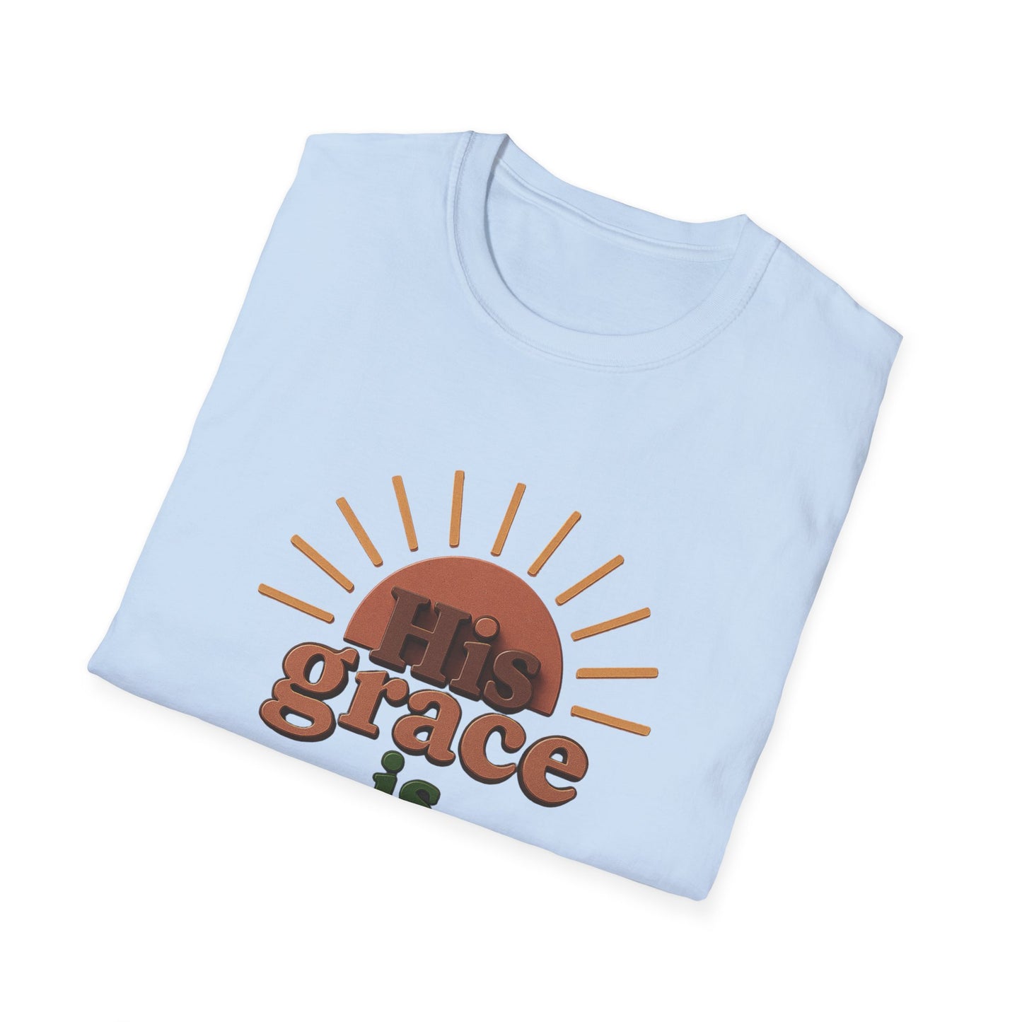 Inspirational Quote T-Shirt: 'His Grace is Sufficient' Unisex Softstyle Tee
