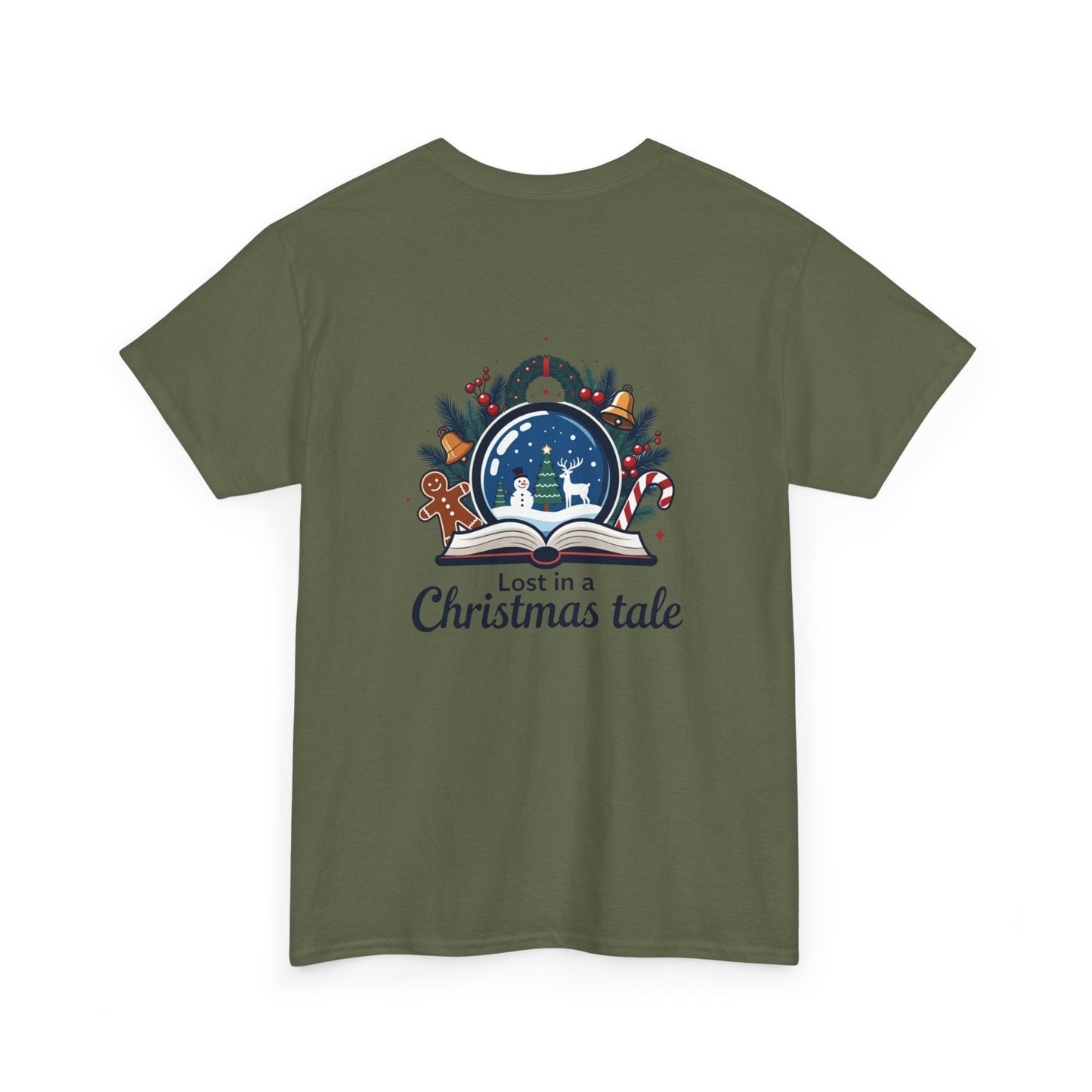 Christmas Tee — "Lost in a Christmas Tale" Snow Globe Graphic Shirt