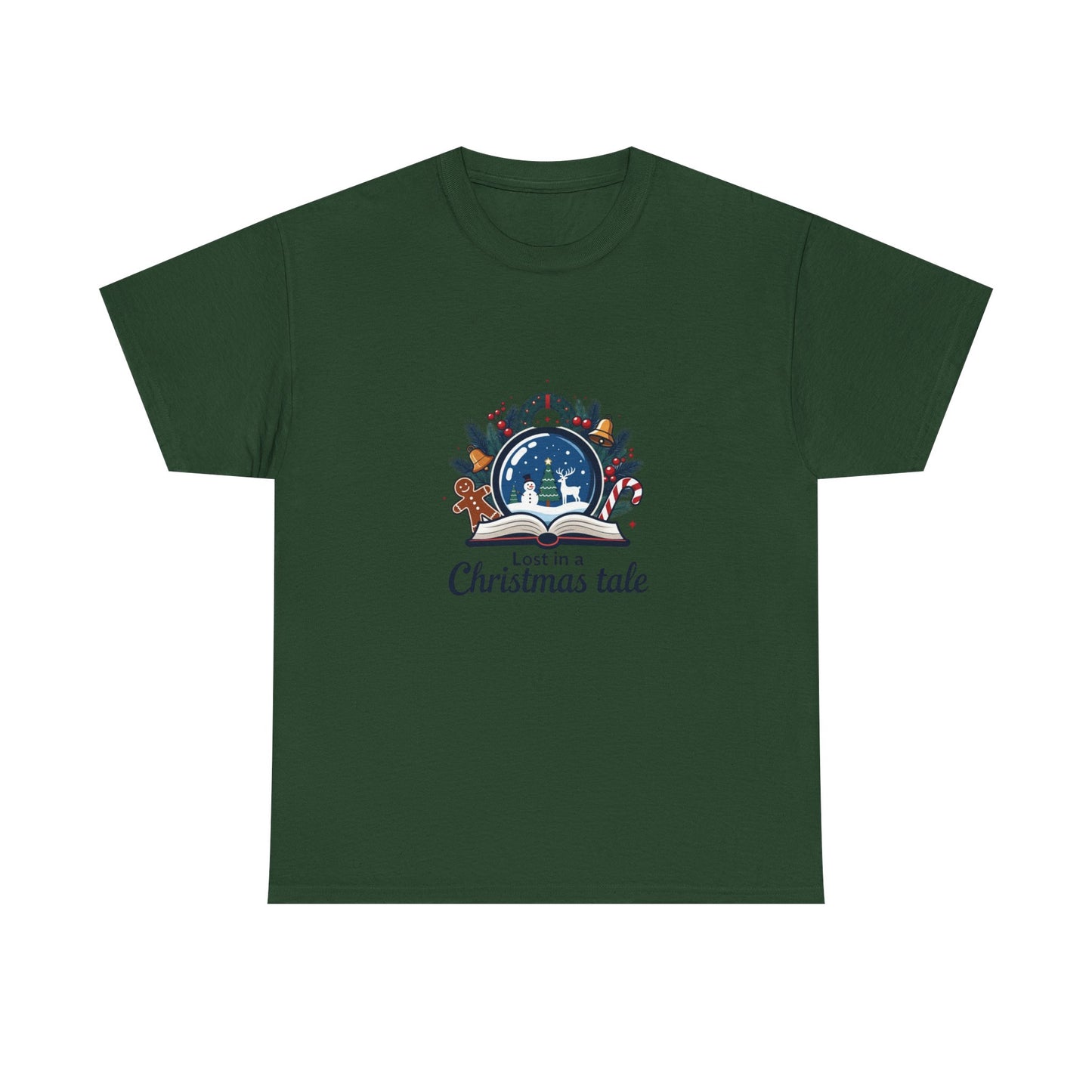 Christmas Tee — "Lost in a Christmas Tale" Snow Globe Graphic Shirt