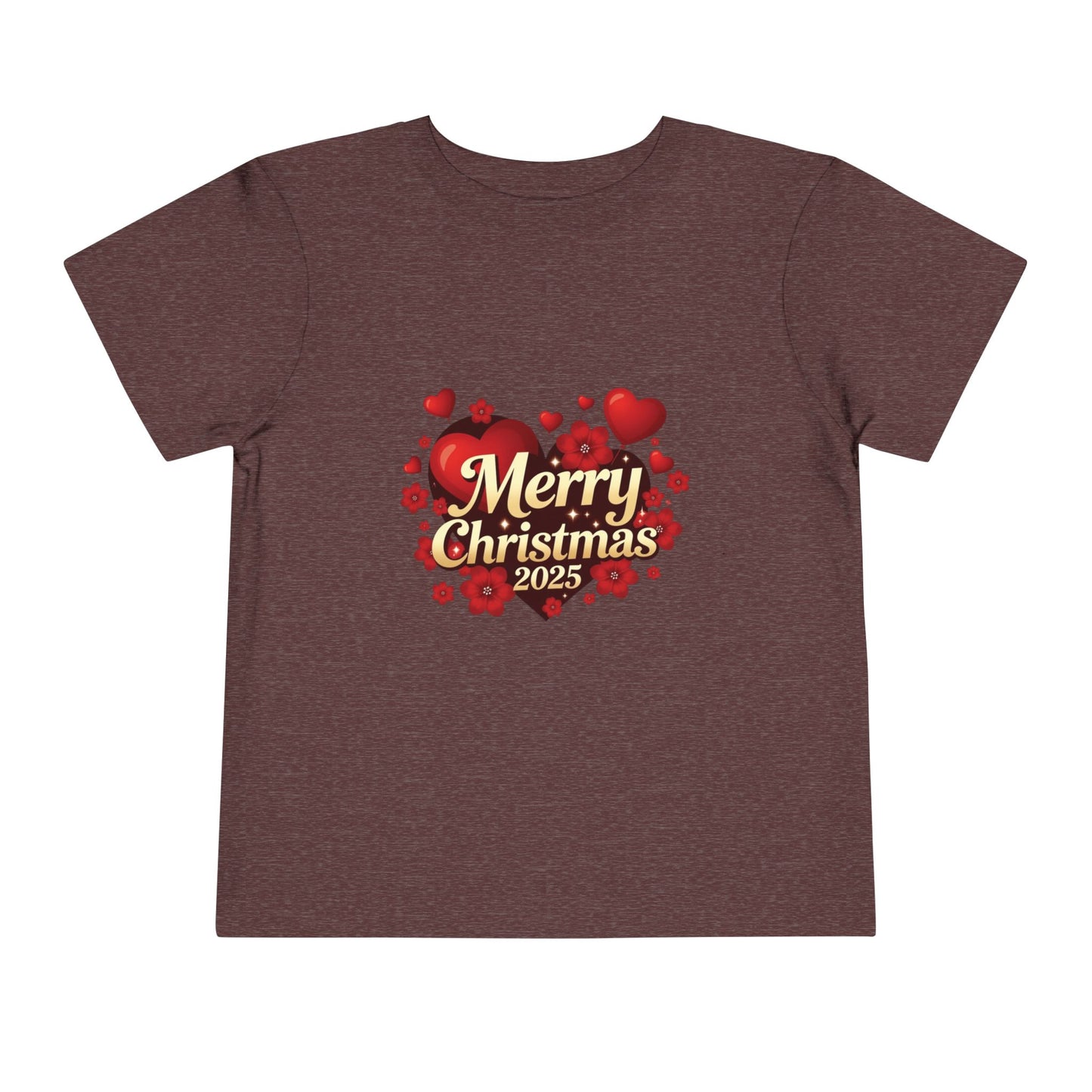 Toddler Tee — "Merry Christmas 2025" Heart Holiday Shirt