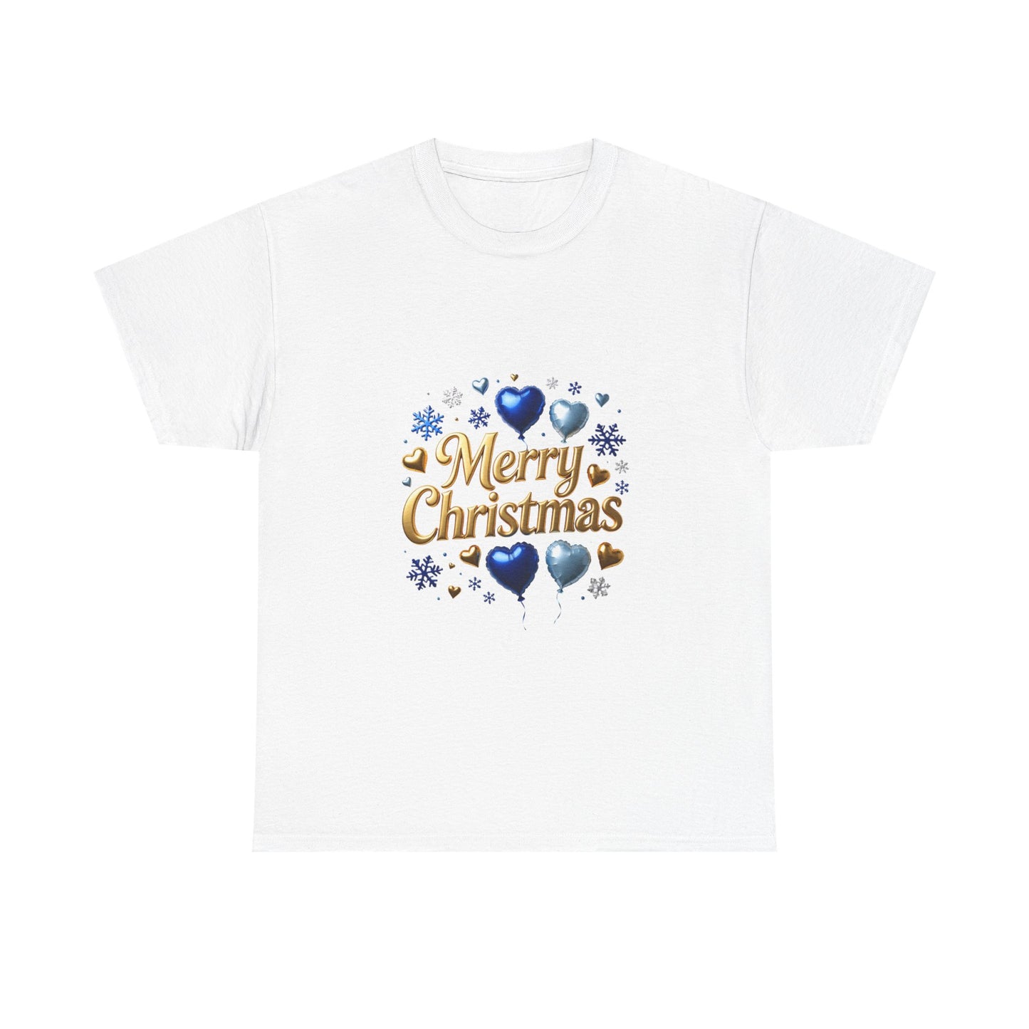 Merry Christmas Blue Hearts T-Shirt