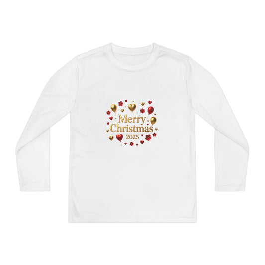 Youth Long Sleeve Tee — "Merry Christmas 2025" Holiday Shirt