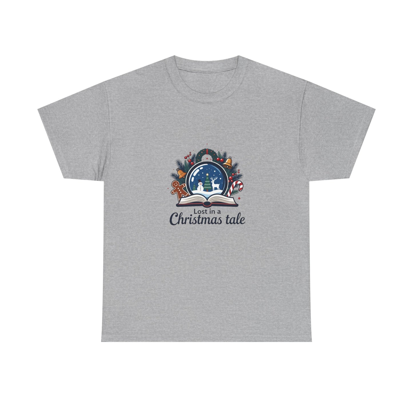 Christmas Tee — "Lost in a Christmas Tale" Snow Globe Graphic Shirt