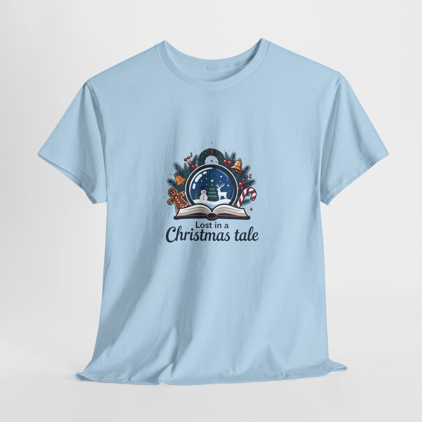 Christmas Tee — "Lost in a Christmas Tale" Snow Globe Graphic Shirt