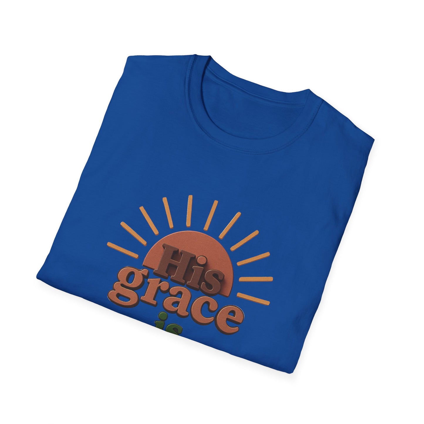 Inspirational Quote T-Shirt: 'His Grace is Sufficient' Unisex Softstyle Tee
