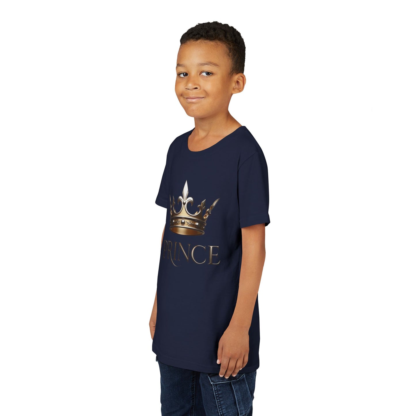 Youth Prince T‑Shirt – Gold Crown "Prince" Front & "The Royal Family" Back