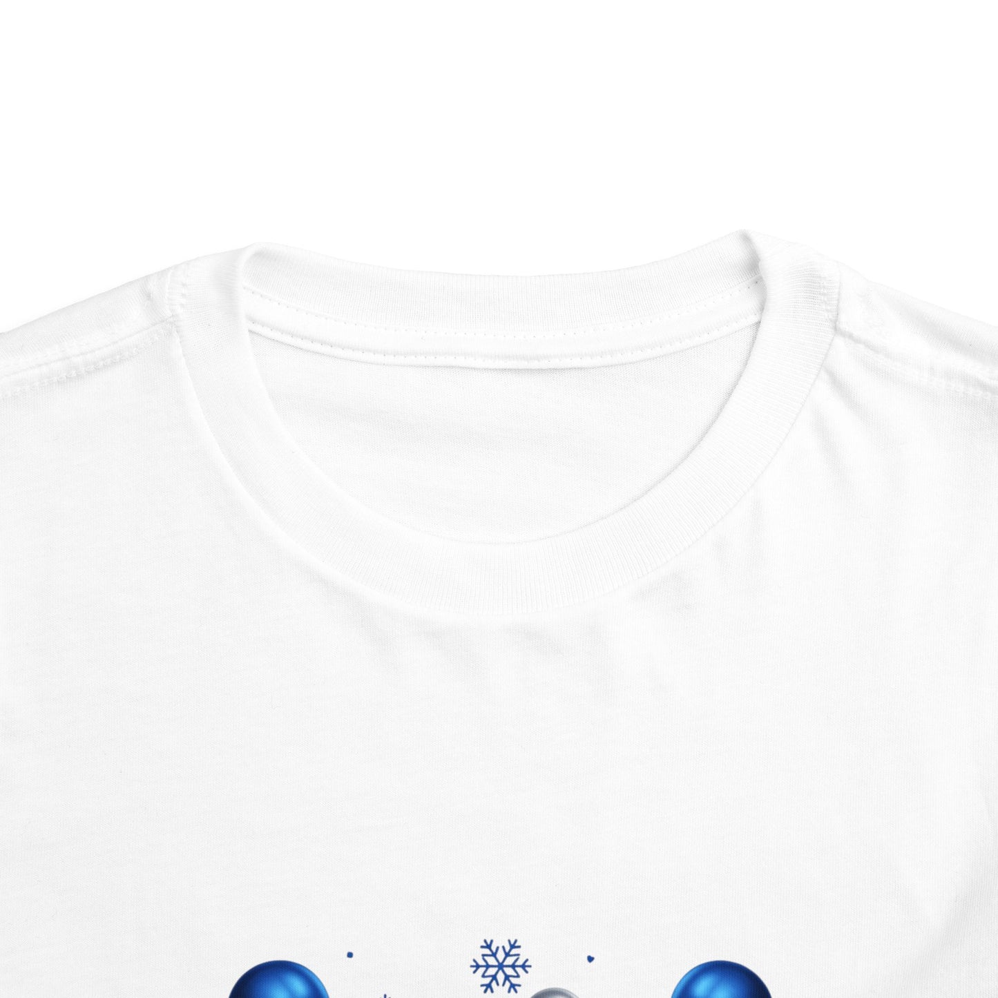 Toddler Tee — Merry Christmas 2025 Blue & Silver Balloon Design