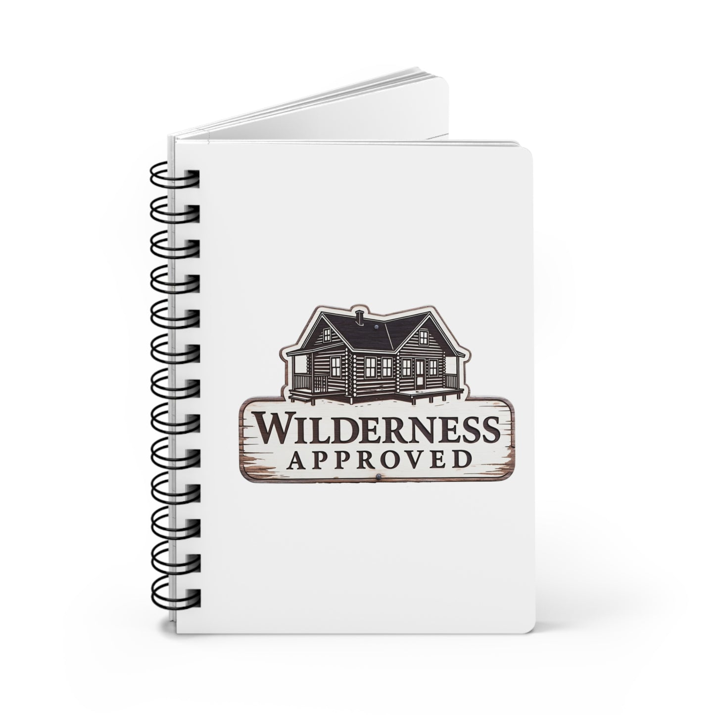 Wilderness Approved Spiral Journal — Cabin Logo Adventure Notebook