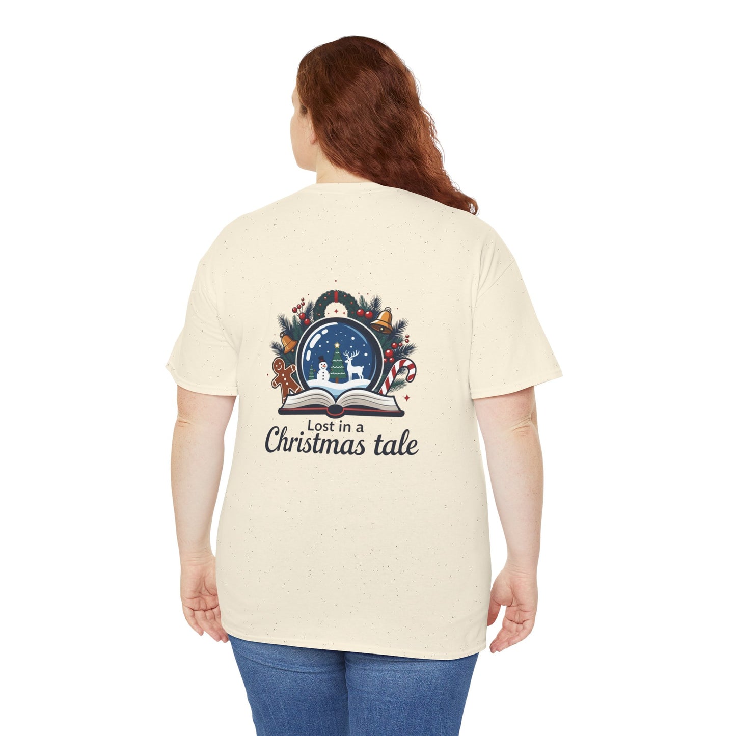 Christmas Tee — "Lost in a Christmas Tale" Snow Globe Graphic Shirt