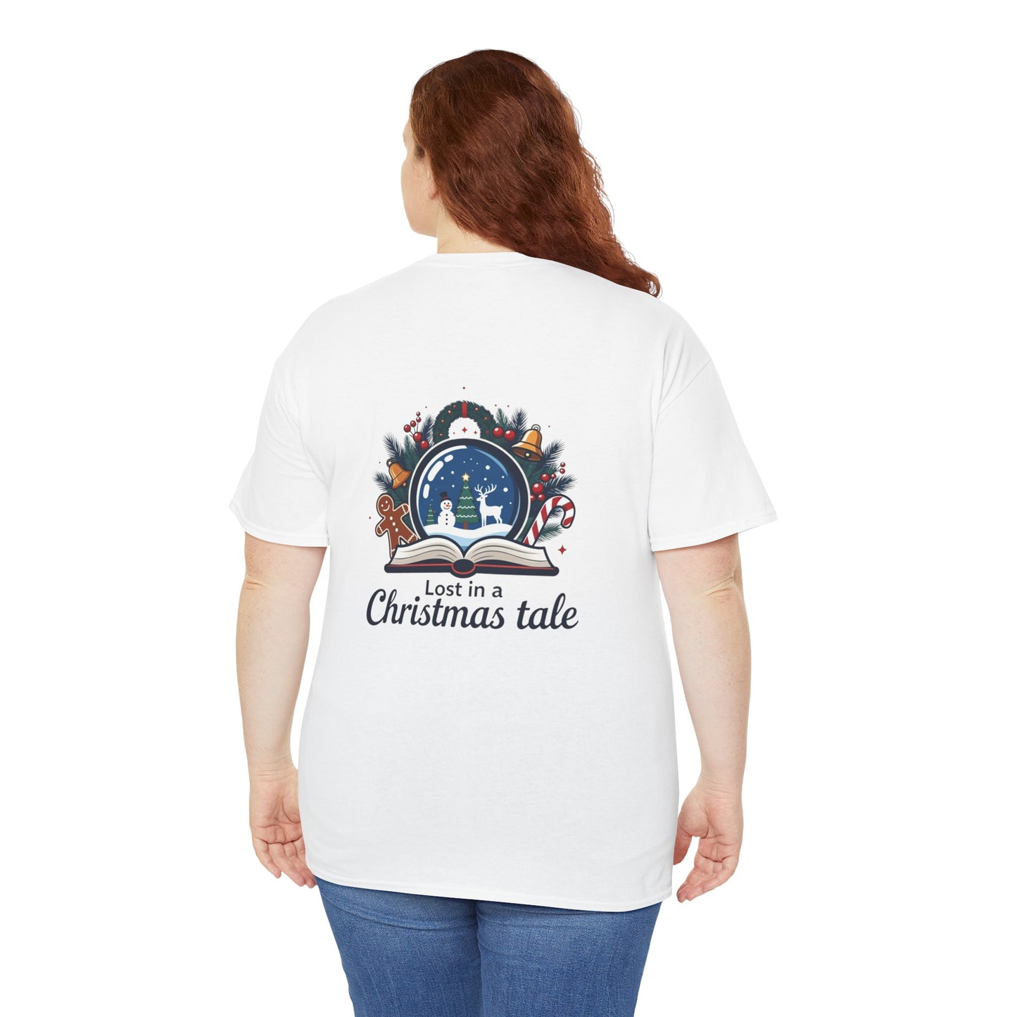Christmas Tee — "Lost in a Christmas Tale" Snow Globe Graphic Shirt