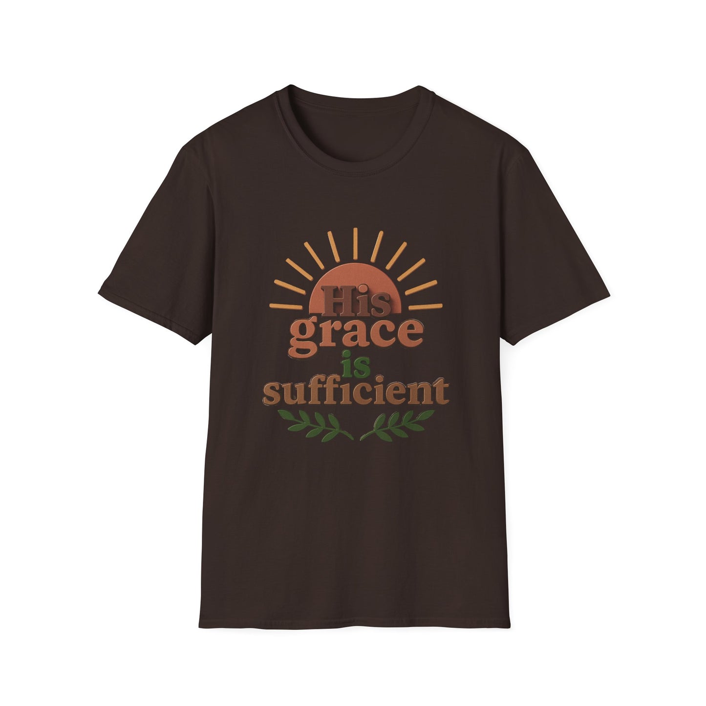 Inspirational Quote T-Shirt: 'His Grace is Sufficient' Unisex Softstyle Tee