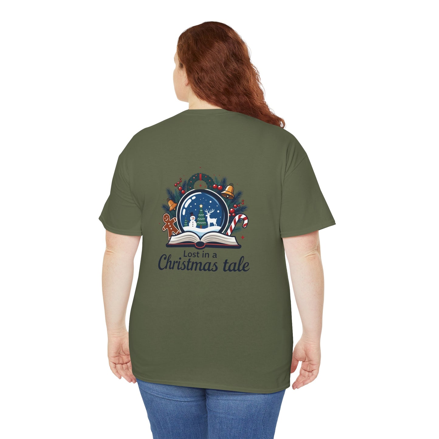 Christmas Tee — "Lost in a Christmas Tale" Snow Globe Graphic Shirt