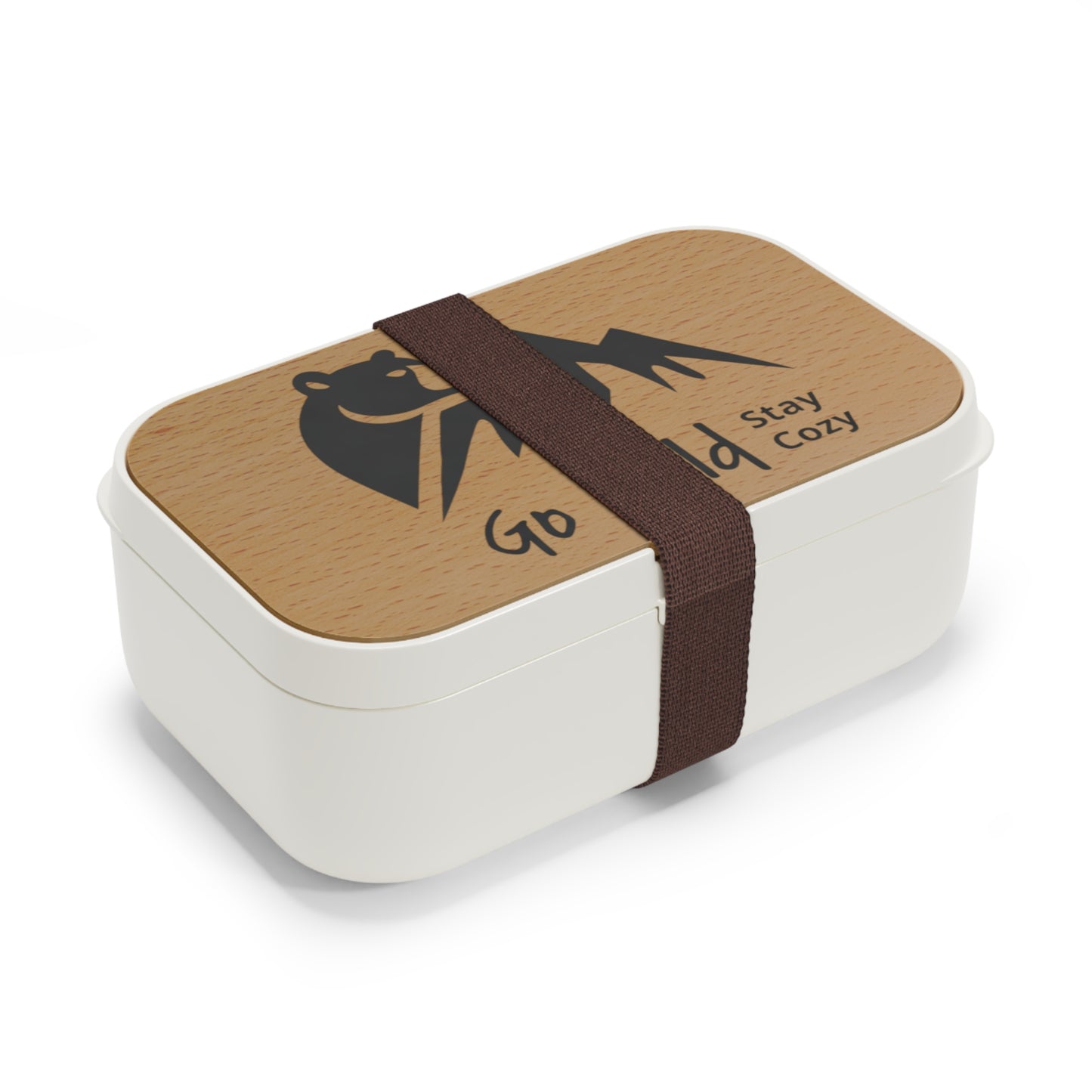 Bento Lunch Box - 'Go Wild Stay Cozy' Bear & Mountain Eco Lunchbox