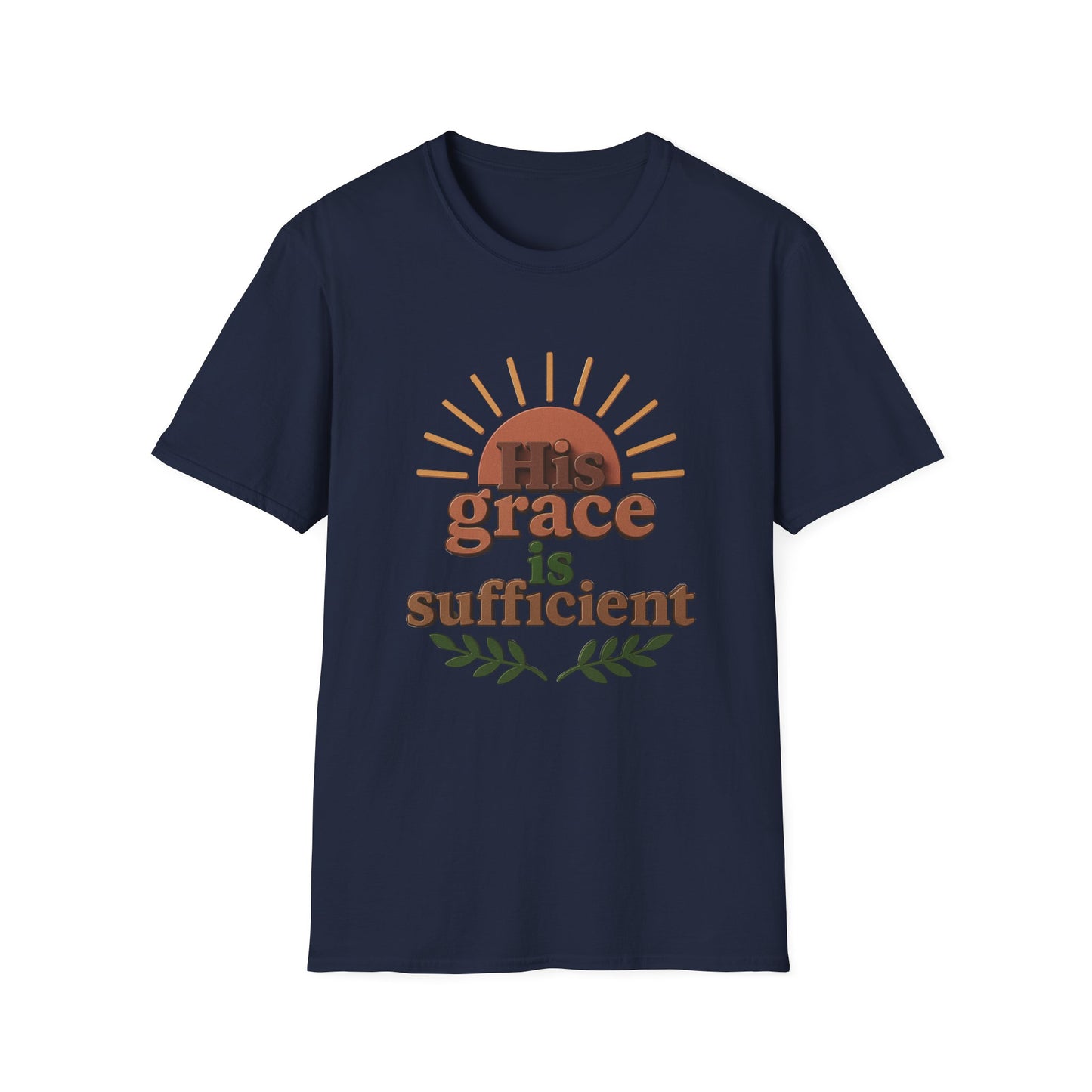 Inspirational Quote T-Shirt: 'His Grace is Sufficient' Unisex Softstyle Tee