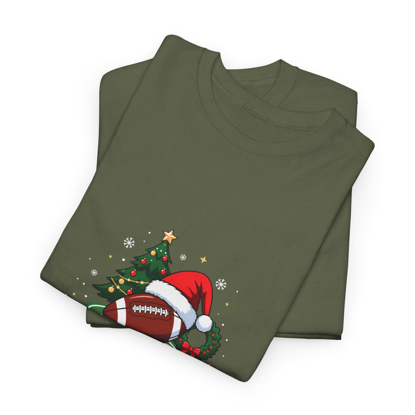 Christmas Football T-Shirt — "Spirits are bright, especially after that win" Holiday Tee