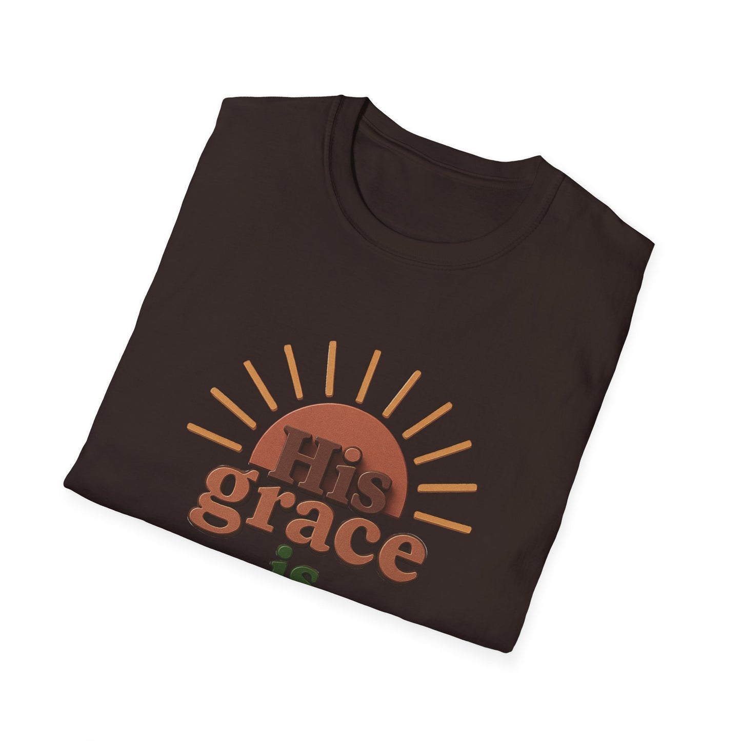 Inspirational Quote T-Shirt: 'His Grace is Sufficient' Unisex Softstyle Tee