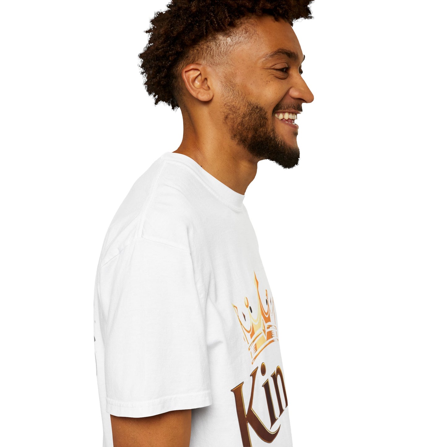 King Crown T-Shirt — Metallic Gold 'King' Graphic Tee